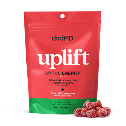 cbdMD Delta 9 THC Uplift Gummies 100MG - Watermelon