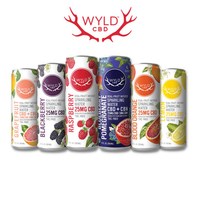 WYLD Real Fruit CBD Infused Sparkling Water 12oz (Multiple Flavors)